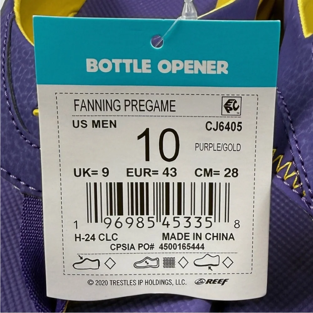 Reef Fanning Pregame / Tailgate Sandals  - NWT Mens 10 Purple / Gold - #48764-F4